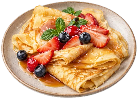 Japanese Crêpes with its ingredients