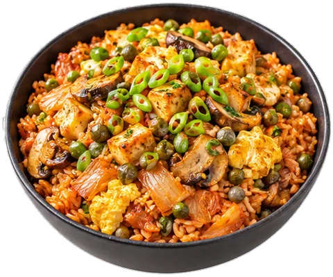Kimchi Fried Rice with its ingredients