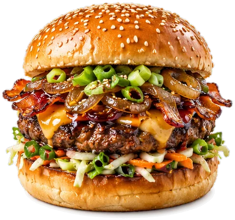 Korean BBQ Burgers with its ingredients