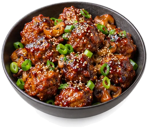 Korean Glazed Meatballs with its ingredients