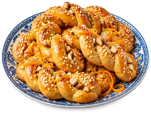 Koulourakia Cookies with its ingredients