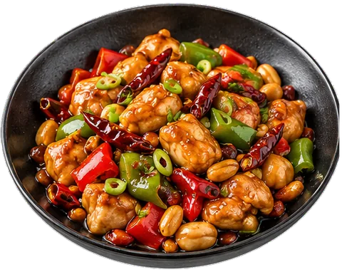 Kung Pao Chicken with its ingredients