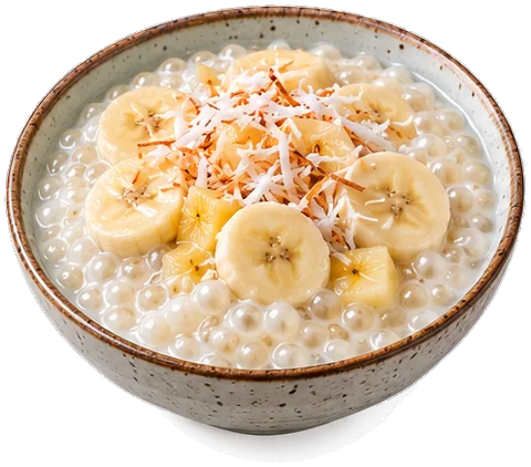 Laos Tapioca Pudding with its ingredients