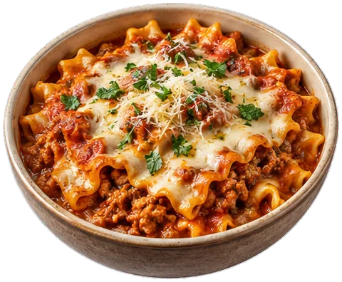 Lasagna Bowls with its ingredients