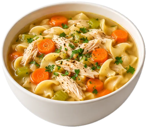 Leftover Turkey Noodle Soup with its ingredients