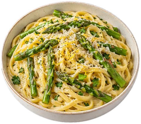 Lemon Asparagus Pasta with its ingredients