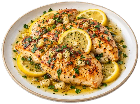 Lemon Butter Chicken with its ingredients