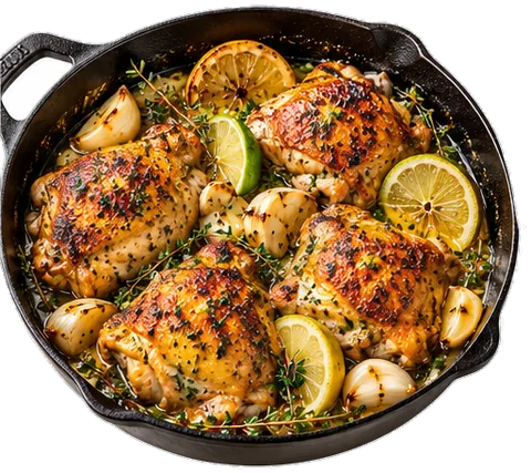 Lemon Garlic Chicken Thighs with its ingredients