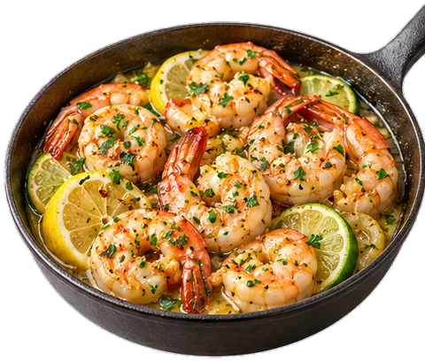 Lemon Garlic Shrimp with its ingredients