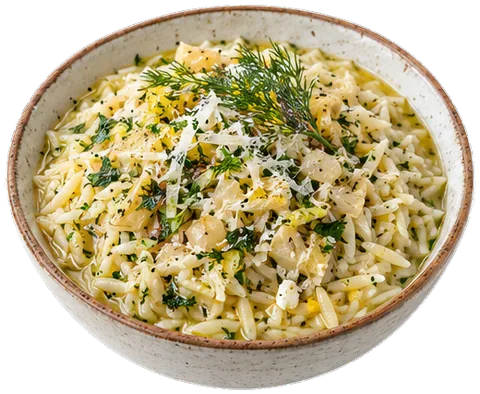 Lemon Greek Rice with its ingredients