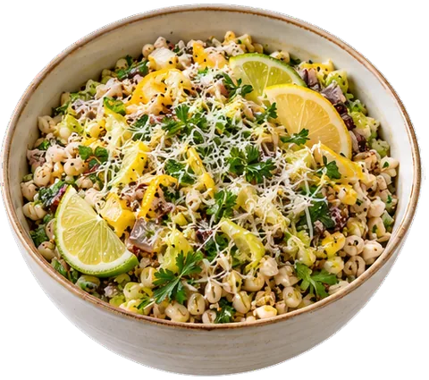 Lemon Parmesan Barley with its ingredients
