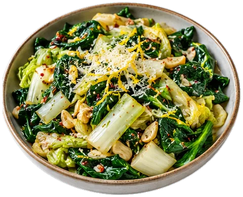 Lemon Parmesan Swiss Chard with its ingredients