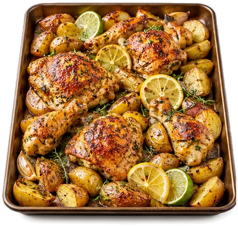 Lemon Sheet-Pan Chicken with its ingredients