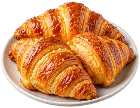 Low-Butter Croissants with its ingredients