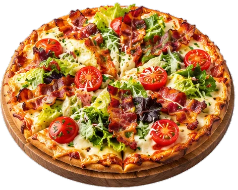 Low Carb BLT Pizza with its ingredients
