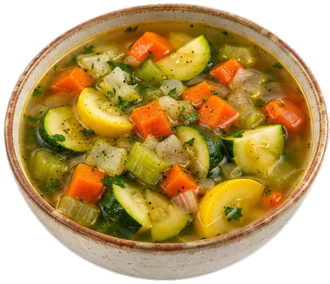 Low Carb Vegetable Soup with its ingredients