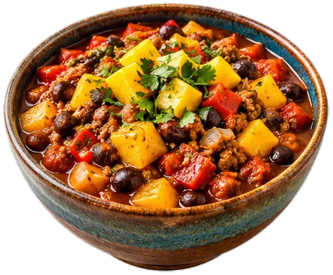 Mango Black Bean Chili with its ingredients