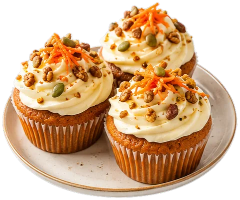 Maple Carrot Cupcakes with its ingredients