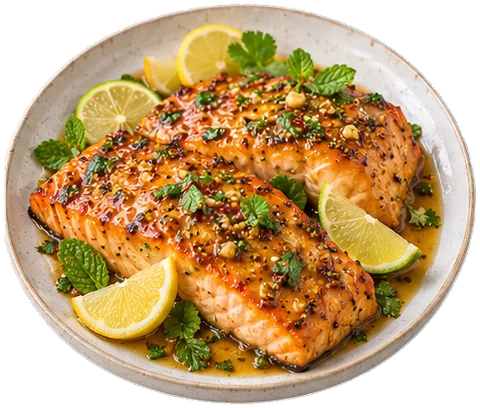 Maple Mustard Salmon with its ingredients