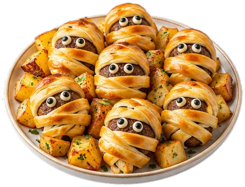 Meatball Mummies with its ingredients