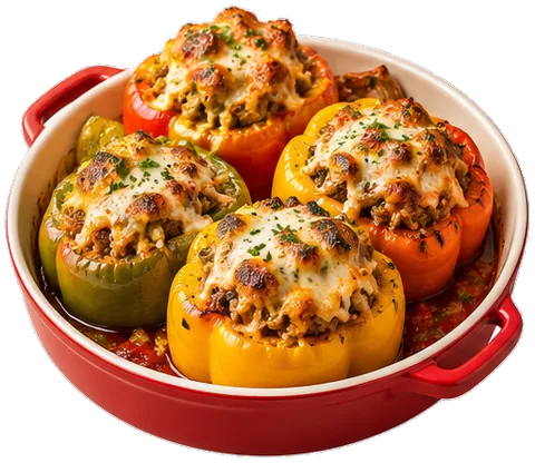 Meatball Stuffed Peppers with its ingredients