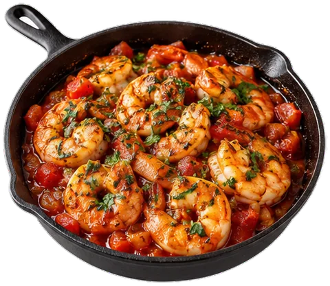 Mexican Shrimp Diablo with its ingredients