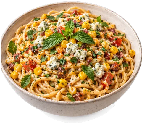 Mexican Spaghetti with its ingredients