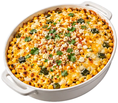 Mexican Street Corn Casserole with its ingredients