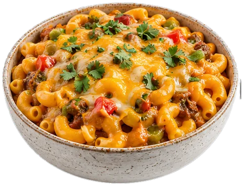 Mexican Style Mac and Cheese with its ingredients