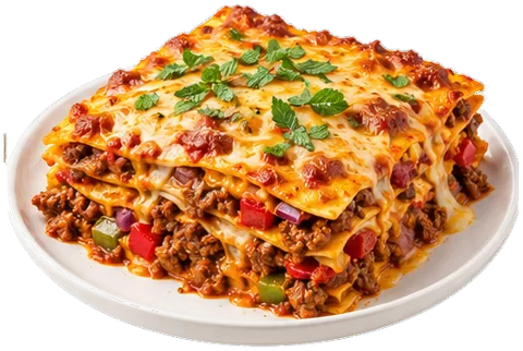 Mexican Tortilla Lasagna with its ingredients
