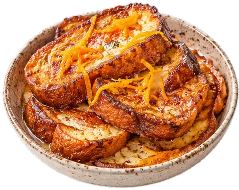 Milk-Soaked Torrejas with its ingredients
