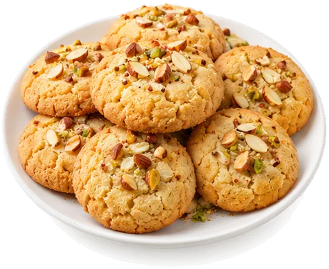 Mung Bean Almond Cookies with its ingredients