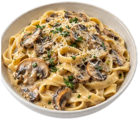 Mushroom Fettuccine with its ingredients