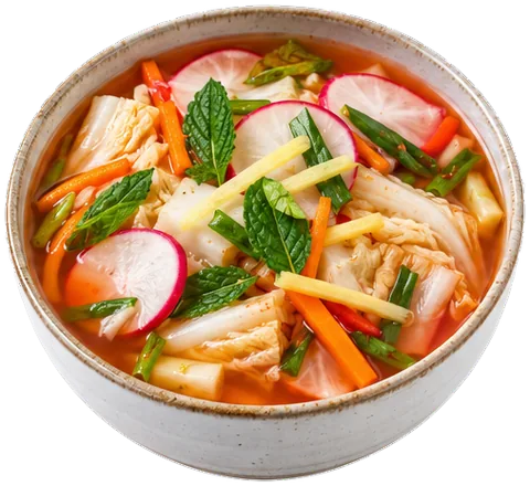 Nabak Kimchi with its ingredients