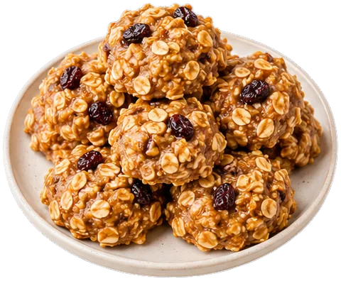 No-Bake Oat Cookies with its ingredients
