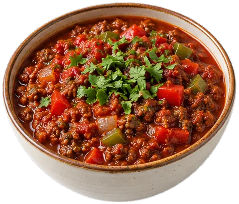 No Bean Chili with its ingredients