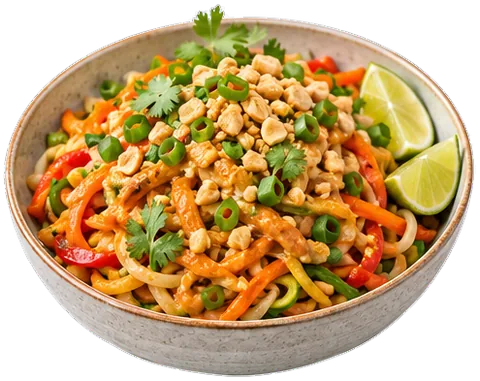 No Noodle Pad Thai with its ingredients