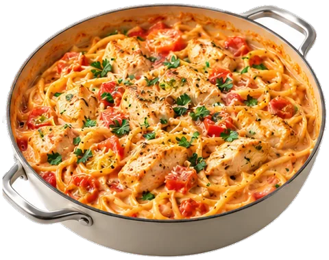 One-Pot Chicken Spaghetti with its ingredients