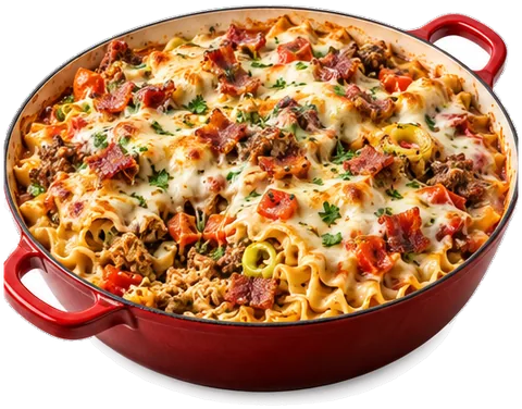 One Pot Lasagna with its ingredients