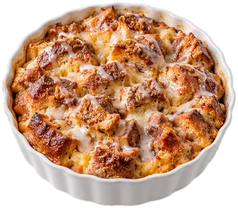 Overnight Cinnamon French Toast Casserole with its ingredients