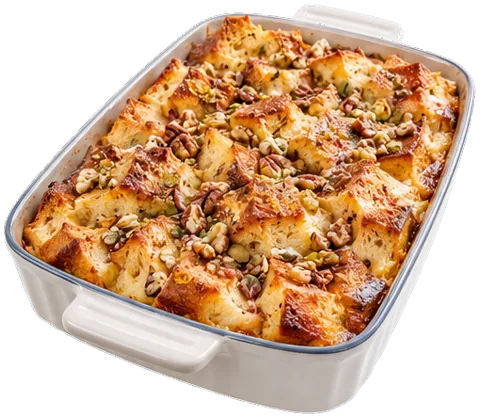 Overnight French Toast Casserole with its ingredients