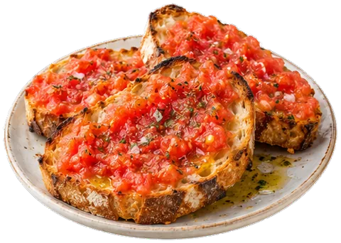 Pa Amb Tomaquet with its ingredients
