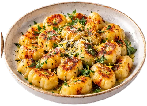 Pan-Fried Gnocchi with its ingredients
