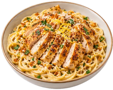 Parmesan Chicken Lemon Pasta with its ingredients