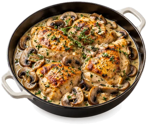 Parmesan Herb Mushroom Chicken with its ingredients