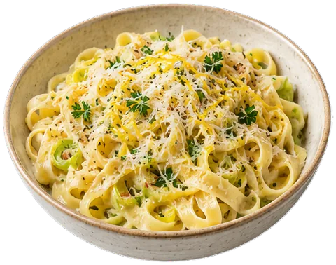 Pasta Limone with its ingredients