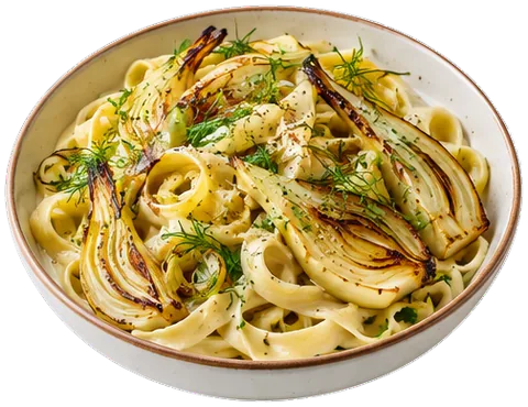 Pasta with Roasted Fennel with its ingredients