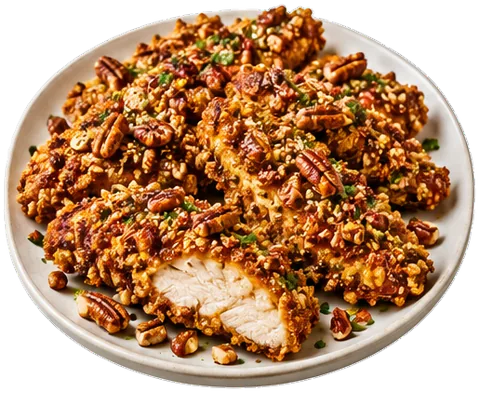 Pecan Crusted Chicken Tenders with its ingredients