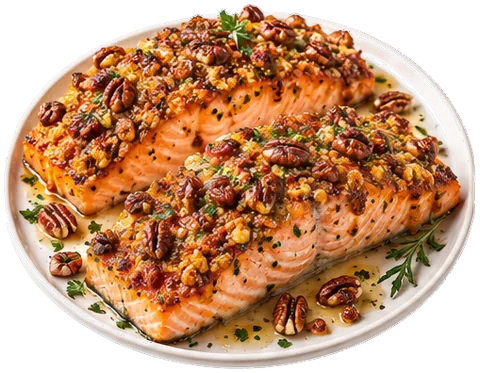 Pecan Crusted Salmon with its ingredients