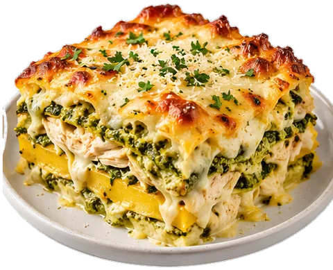 Pesto Chicken Squash Lasagna with its ingredients